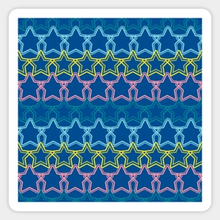 Multicolored stars with dotted border Sticker